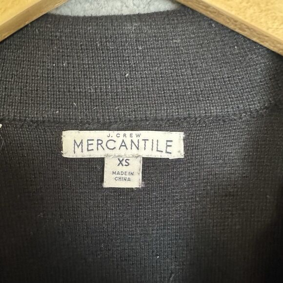 J.Crew Mercantile Sweater Womens XS Black Knit Button Front Blazer - Picture 3 of 8